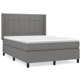Cumpara ieftin Pat box spring cu saltea, gri inchis, 140x190 cm, textil