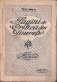 C8426N Pagini de critică din tinerețe de Nicolae Iorga, fără an, Craiova