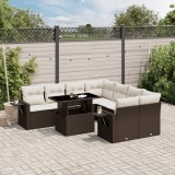Cumpara ieftin Gossi set canapele de gradina cu perne, 9 piese, maro, poliratan