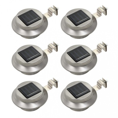 vidaXL Lămpi solare de exterior cu LED, 6 buc., alb, 12 cm, rotund foto