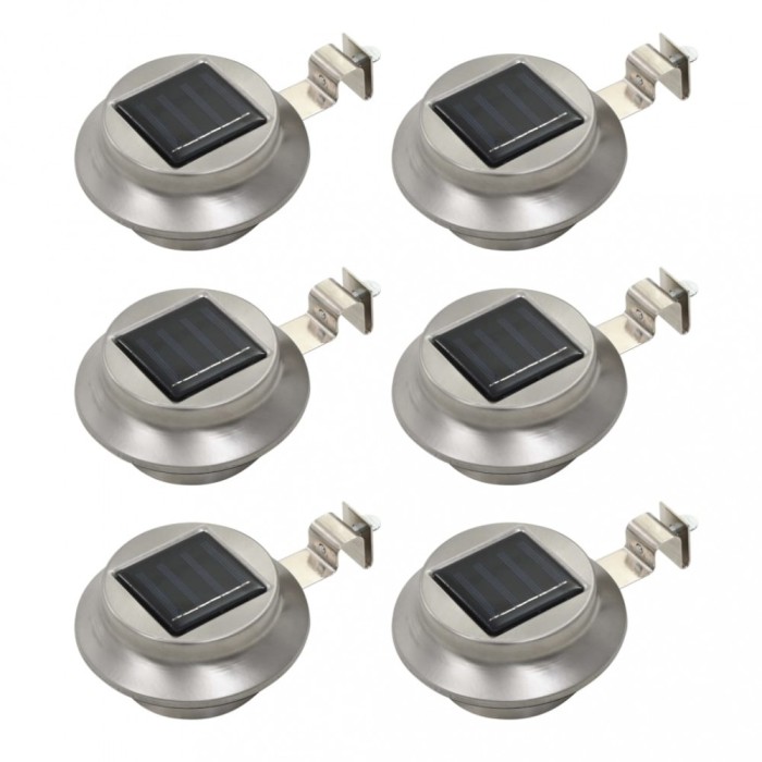 vidaXL Lămpi solare de exterior cu LED, 6 buc., alb, 12 cm, rotund