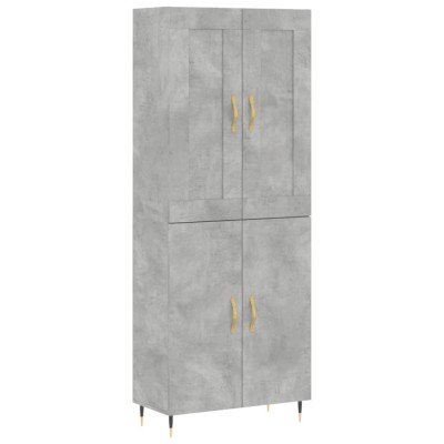 Dulap inalt, gri beton, 69,5x34x180, lemn compozit foto