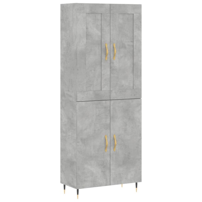Dulap inalt, gri beton, 69,5x34x180, lemn compozit