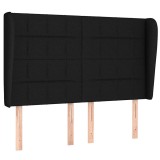 Cumpara ieftin Tablie de pat cu aripioare, negru, 147x23x118/128 cm, textil