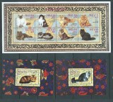 NEVIS 1994 FAUNA ANIMALE DOMESTICE PISICI, Nestampilat