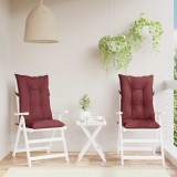 Cumpara ieftin Perne scaun cu spatar inalt, 2 buc. rosu vin 120x50x7 cm textil