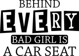 Cumpara ieftin Sticker Auto Behind Every Bad Girl, 30cm, Negru, PVC, Autoadeziv, Rezistent Lumina, Universal - Tuning Auto Exterior
