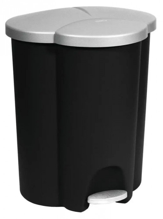 Curver TRIO PEDAL BIN, 40L, 39,4x47,8x59,2 cm, negru/gri, pentru gunoi