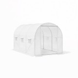 Cort Folie Gradina 200x200x300cm, Cadru Metalic, Alb, Polietilena, Minitunel, Protectie Plante, Legume