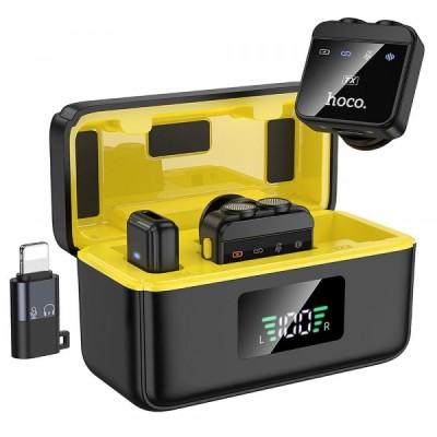 Lavaliera HOCO L17, USB-C / Lightning, Set 2 Bucati, Neagra foto