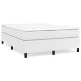 Cumpara ieftin Pat box spring cu saltea, alb, 140x200 cm, piele ecologica