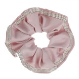 Elastic de Păr Satinat pentru Femei, Roz, cu Strass