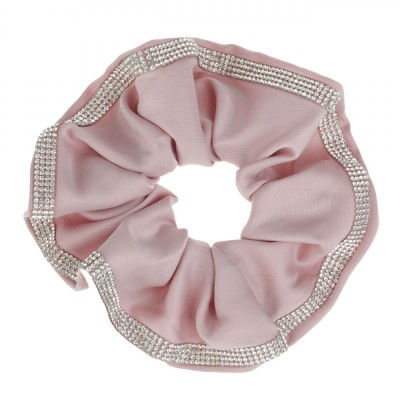 Elastic de Păr Satinat pentru Femei, Roz, cu Strass foto