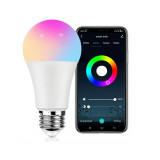 Bec LED inteligent WiFi Smart RGB Tuya Multicolor, Becuri LED, E27, Neutra (3500 - 4099 K)