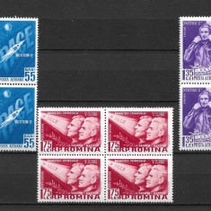 ROMANIA 1961 - AL II-LEA OM IN COSMOS - VOSTOK, BLOCURI - MNH - LP 523