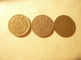 3 Monede 10 Bani 1954 cal. Buna si 1955 ,1956 cal. medie