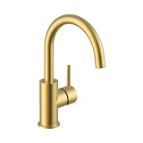 Baterie lavoar Avital Bonny auriu mat, monocomanda, pipa inalta, cartus ceramic, montaj blat, alama/inox/zinc