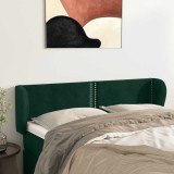 vidaXL Tăblie de pat cu aripioare verde &icirc;nchis 147x23x78/88 cm catifea 3117055