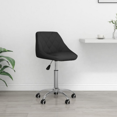vidaXL Scaun de birou pivotant, negru, piele ecologică foto