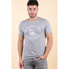 Tricou Jack&amp;amp;Jones Desert Crew Light Grey Melange foto