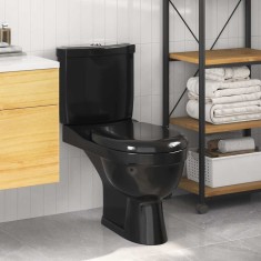 vidaXL Vas WC cu rezervor, negru 240550