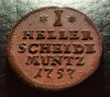 GERMANIA - HESSEN - KASSEL - 1 Heller 1757 - stare foarte buna - cupru, Europa, Cupru (arama)
