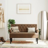 VidaXL Banchetă cu spătar maro 120x62x75,5 cm piele &icirc;ntoarsă ecologică 372129
