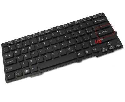 Tastatura Sony Neagra Vaio SVS13 series layout US fara rama enter mic, Vaio SVS13112FXB layout US fara rama foto