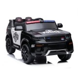 Masinuta Electrica Politie Leziter Neagra 12V 4.5AH cu Telecomanda Lumini Muzica Copii 3-6 Ani