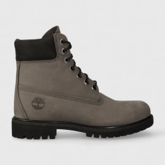 Timberland cizme din piele intoarsa 6in Premium Boot barbati, culoarea gri, TB0A62BH0331