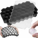 Forme din silicon pentru cuburi de gheata, 37 forme, 20,5x12x2 cm, negru