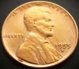Moneda istorica 1 CENT - SUA, anul 1955 D * cod 5169