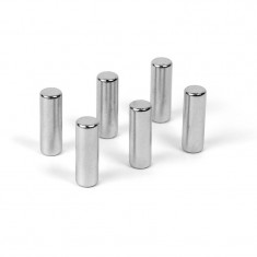 Magneti decorativi Cylinder, clasa 4, 5x15 mm, set 6 bucati, argintiu foto