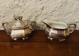 ZAHARNITA SI LETIERA- PORTELAN ARGINTAT- MARCAJ WMF- KOENIGSZELT GERMANY 1930-1945