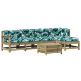 Set mobilier de gradina cu perne, 6 piese, lemn de pin tratat