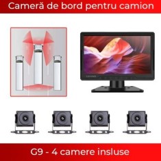 Monitor auto cu 4 camere DVR camion heavy duty Lenovo LG03 1080p toate camerele CarStore Technology