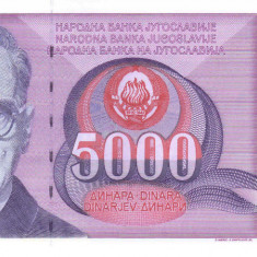 Bancnota Iugoslavia 5.000 Dinari 1991 - P111 UNC