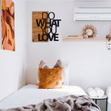Decoratiune de perete, Do What You Love, lemn/metal, 54 x 58 cm, negru/maro, Enzo