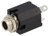 Conector Jack 6,3mm soclu mamă mono pentru lipire - 2 piste