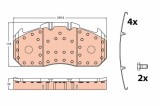 Set placute frana disc Erf Ect; Irisbus Access II, Agora, Arway, Axer, Citelis, Crealis, Crossway, Domino, Evadys; MAN E2000, F2000, M 2000 L, M