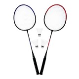 Set Badminton cu 3 Fluturasi si Maner Anti-Alunecare, 65 cm, Geanta Transport