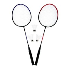 Set Badminton cu 3 Fluturasi si Maner Anti-Alunecare, 65 cm, Geanta Transport