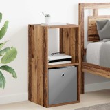 vidaXL Noptieră cu sertar Lemn vechi 35 x 32 x 68,5 cm Lemn compozit 8000640