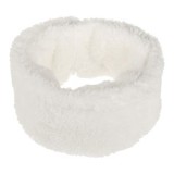 Fular Circular Fleece Pufos Alb cu Siret - Căldură și Stil, CMCLASS