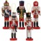 Figurine decorative pentru brad, 5 figurine spargatorul de nuci, snur prindere, lemn, 13x4 cm, multicolor
