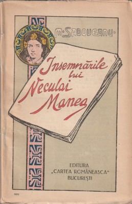 M. SADOVEANU - INSEMNARILE LUI NECULAI MANEA ( 1925 ) foto