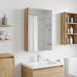 vidaXL Dulap cu oglindă pentru baie Stejar artizanal 30 x 10,5 x 50 cm 889014