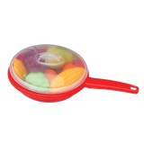 Set jucarii Tigaie cu legume si fructe, 20 cm, 7 piese, Multicolor, ATU-081483