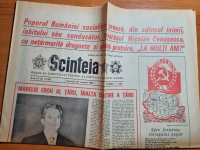 scanteia 26 ianuarie 1986- ziua de nastere a lui ceausescu foto