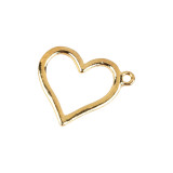 Pandantiv decorativ metalic inima 21 x 25 mm, Auriu, Crisalida
